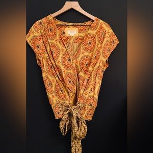 Anthropologie Maeve Cap-Sleeved blouse Size M. Used but only worn once.